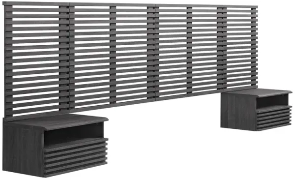 Render Wall Mount King Headboard and Modern Nightstands