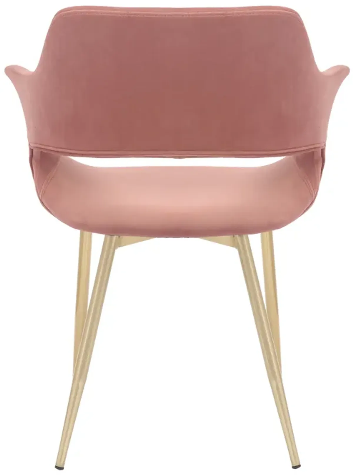 Gigi Pink Velvet Dining Room Chair with Gold Metal Legs - Set of 2