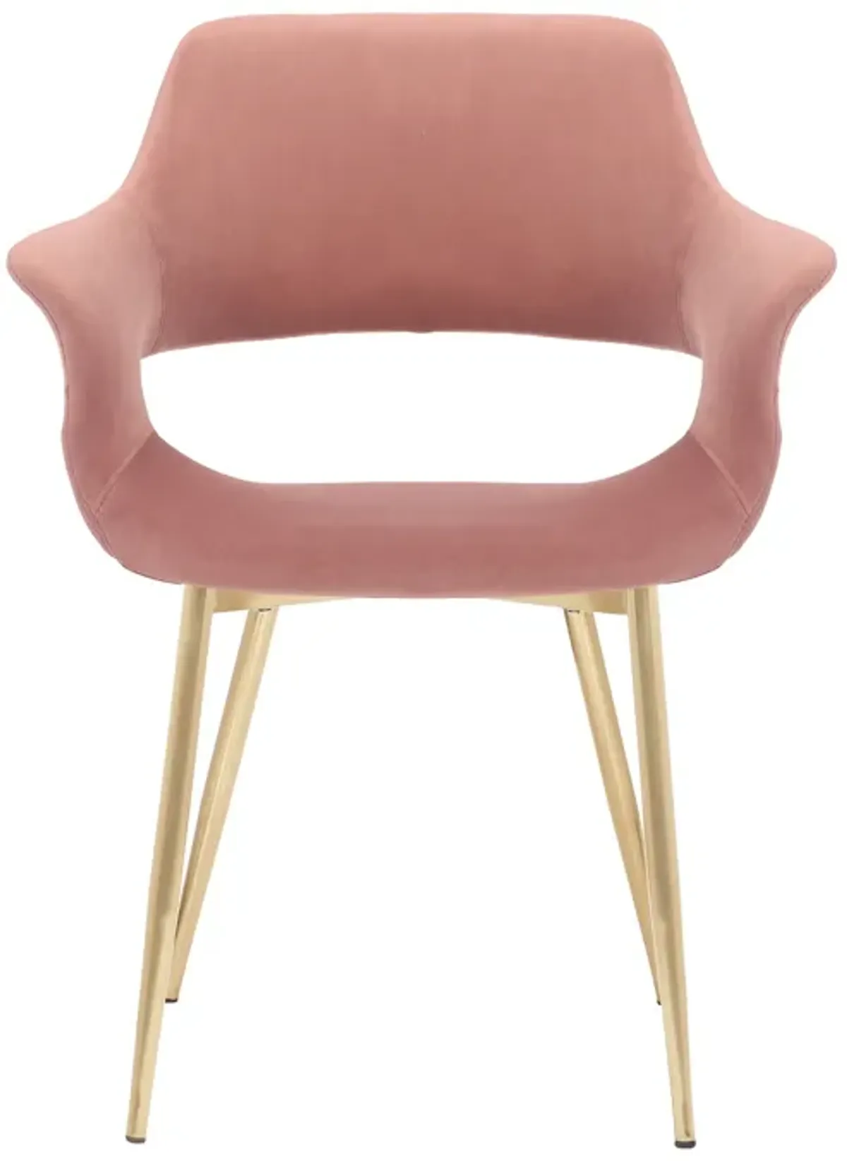 Gigi Pink Velvet Dining Room Chair with Gold Metal Legs - Set of 2