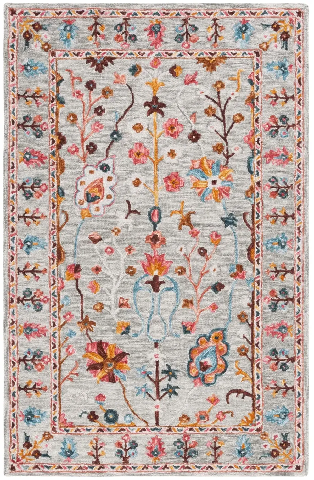 BLOSSOM 685 GREY  8' x 10' Large Rectangle Rug