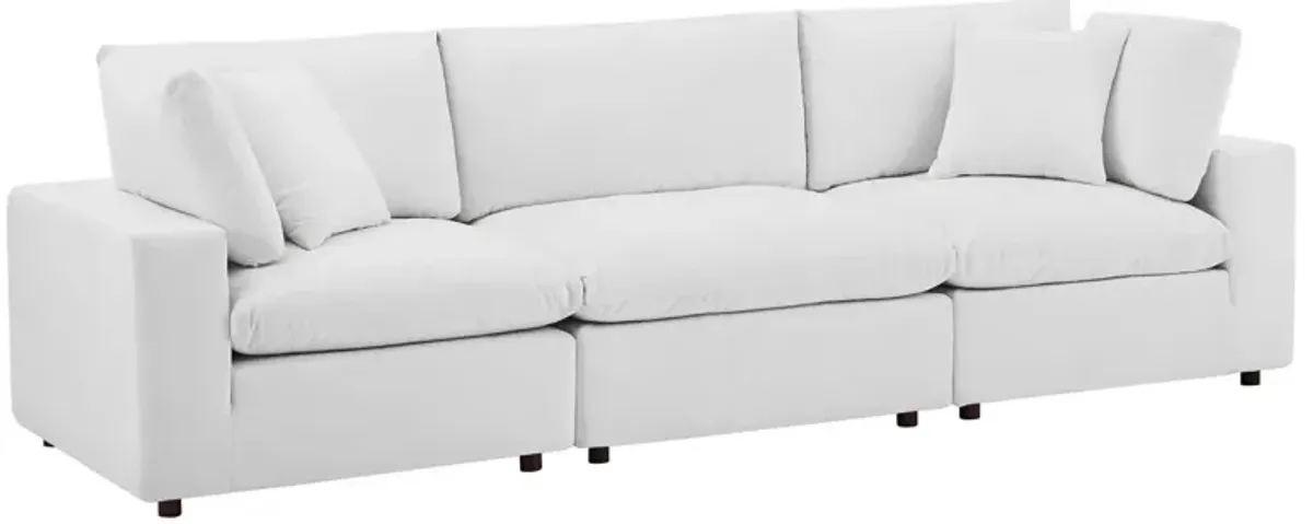 Commix Down Filled Overstuffed Performance Velvet 3-Seater Sofa