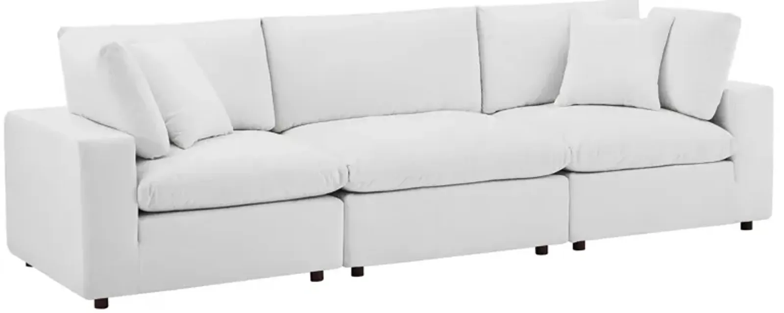 Commix Down Filled Overstuffed Performance Velvet 3-Seater Sofa