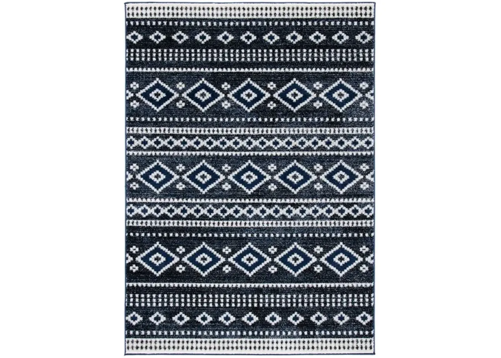 ADIRONDACK Contemporary Dark Grey / Ivory 8' X 10' Powerloomed Rug