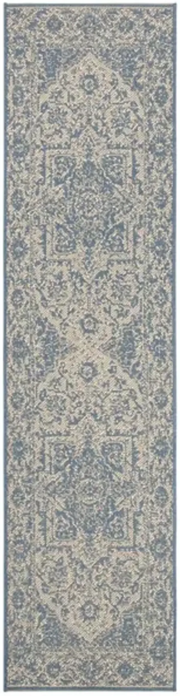 LINDEN 139 Collection LND139N-28 Cream / Blue 2'-2" X 8'
