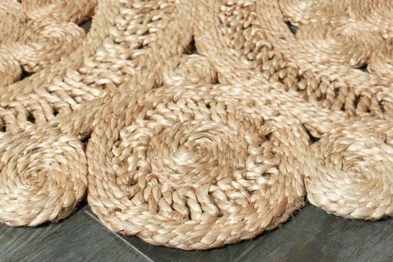 Nature Contemporary Braided Organic Jute Indoor Round Area Rug 4'