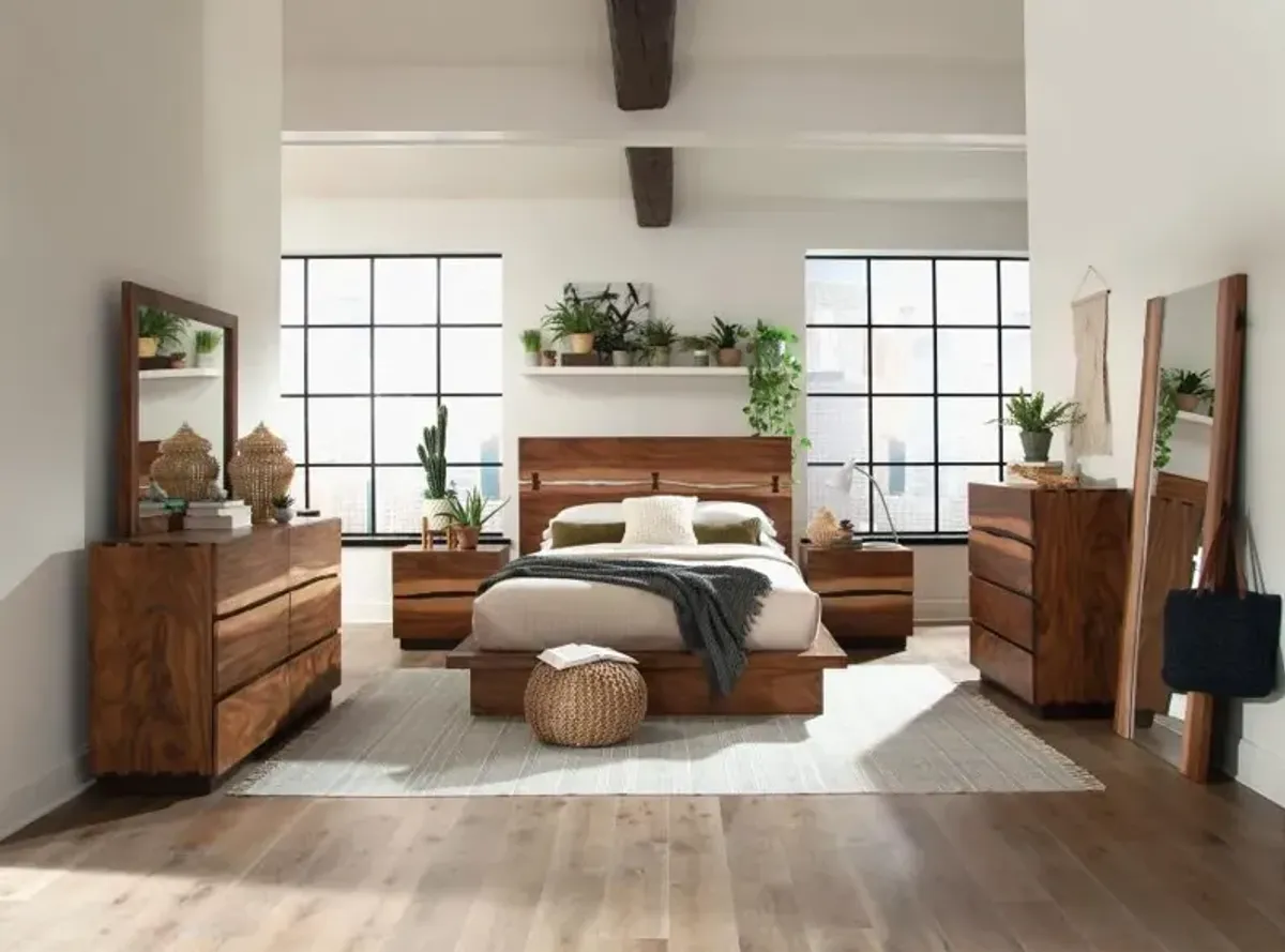 Tate Eastern King Bed Smokey Walnut And Coffee Bean