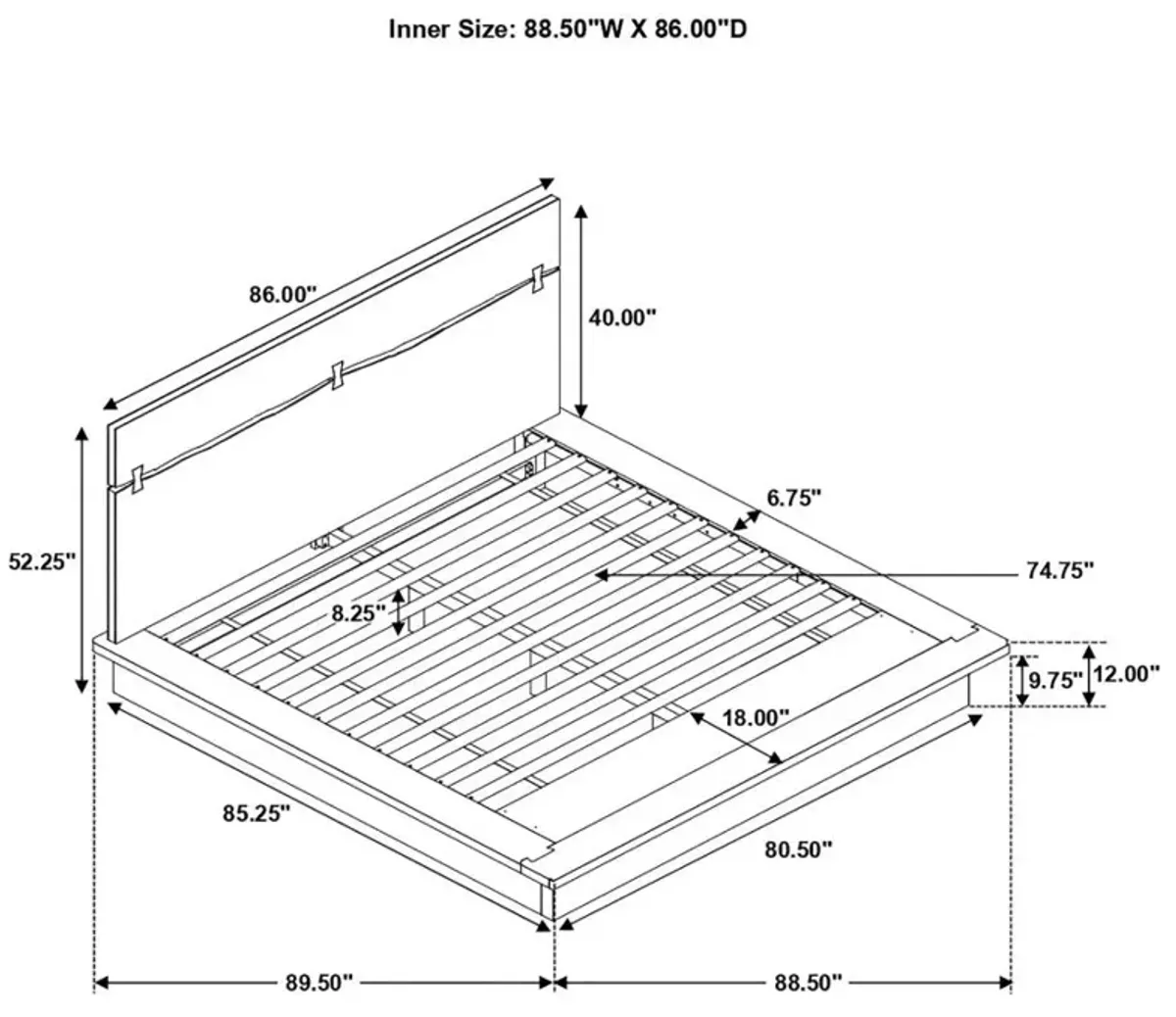 Tate Eastern King Bed Smokey Walnut And Coffee Bean