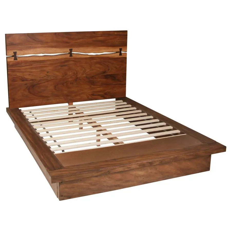 Tate Eastern King Bed Smokey Walnut And Coffee Bean