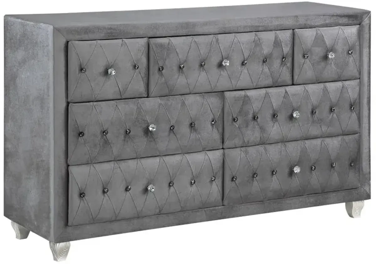 Deanna 4-piece Tufted California King Bedroom Set Grey