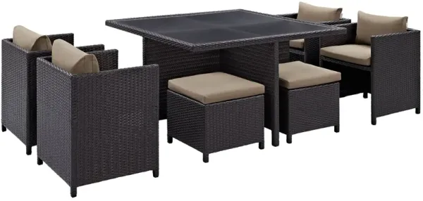 Inverse 9 Piece Outdoor Patio Dining Set