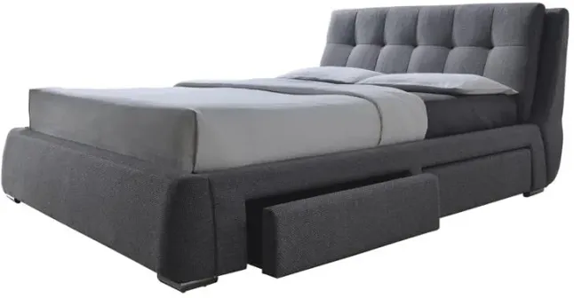 Fenbrook Eastern King Tufted Upholstered Storage Bed Grey