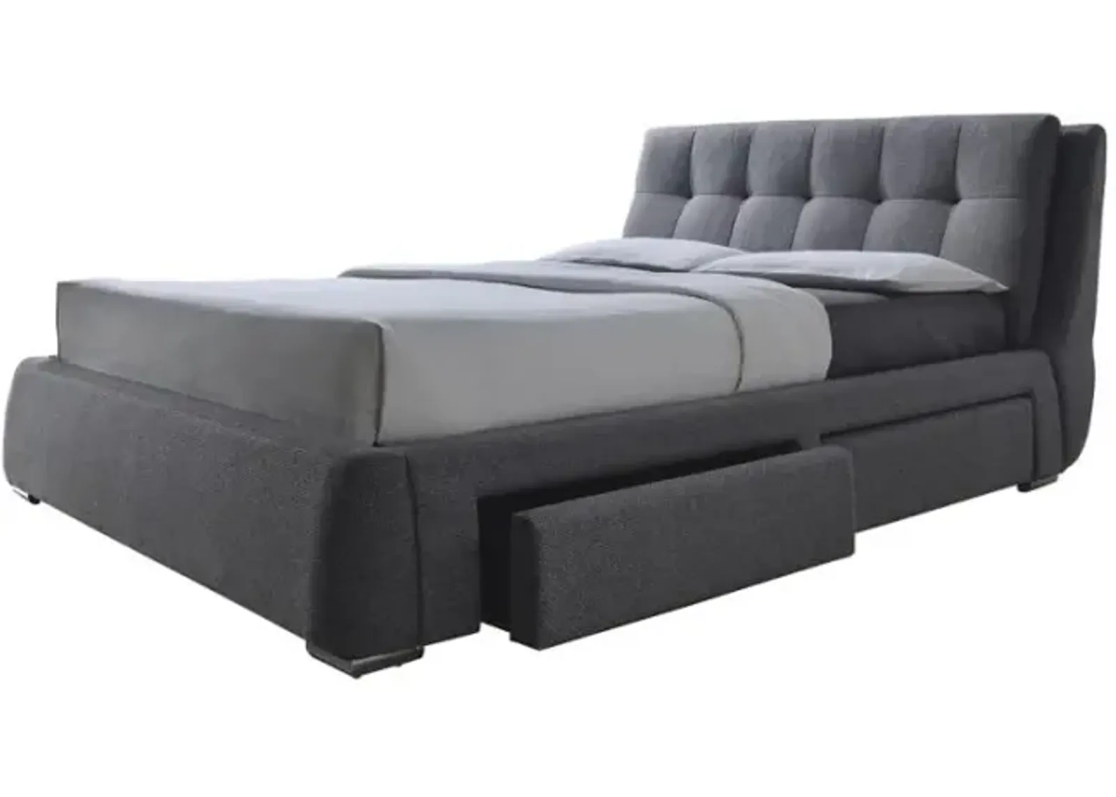 Fenbrook Eastern King Tufted Upholstered Storage Bed Grey