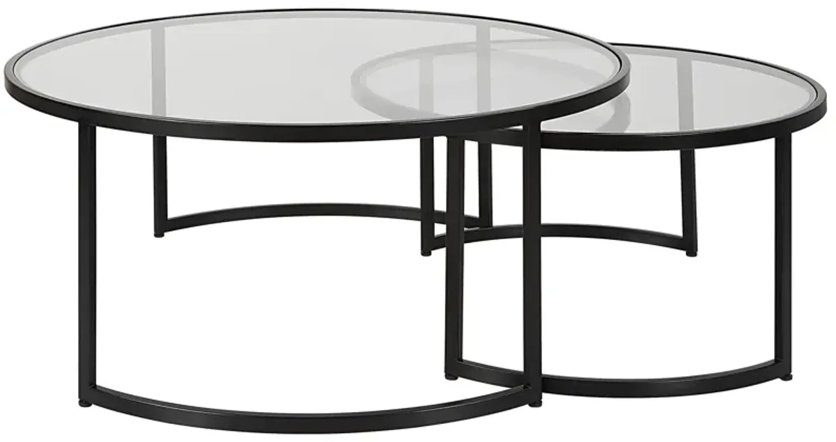 Rhea Black Nesting Coffee Tables S/2