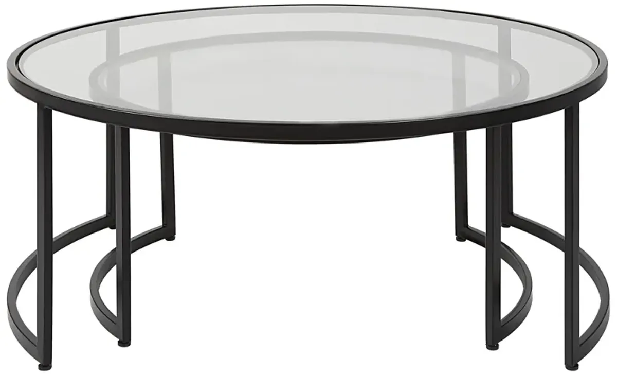 Rhea Black Nesting Coffee Tables S/2