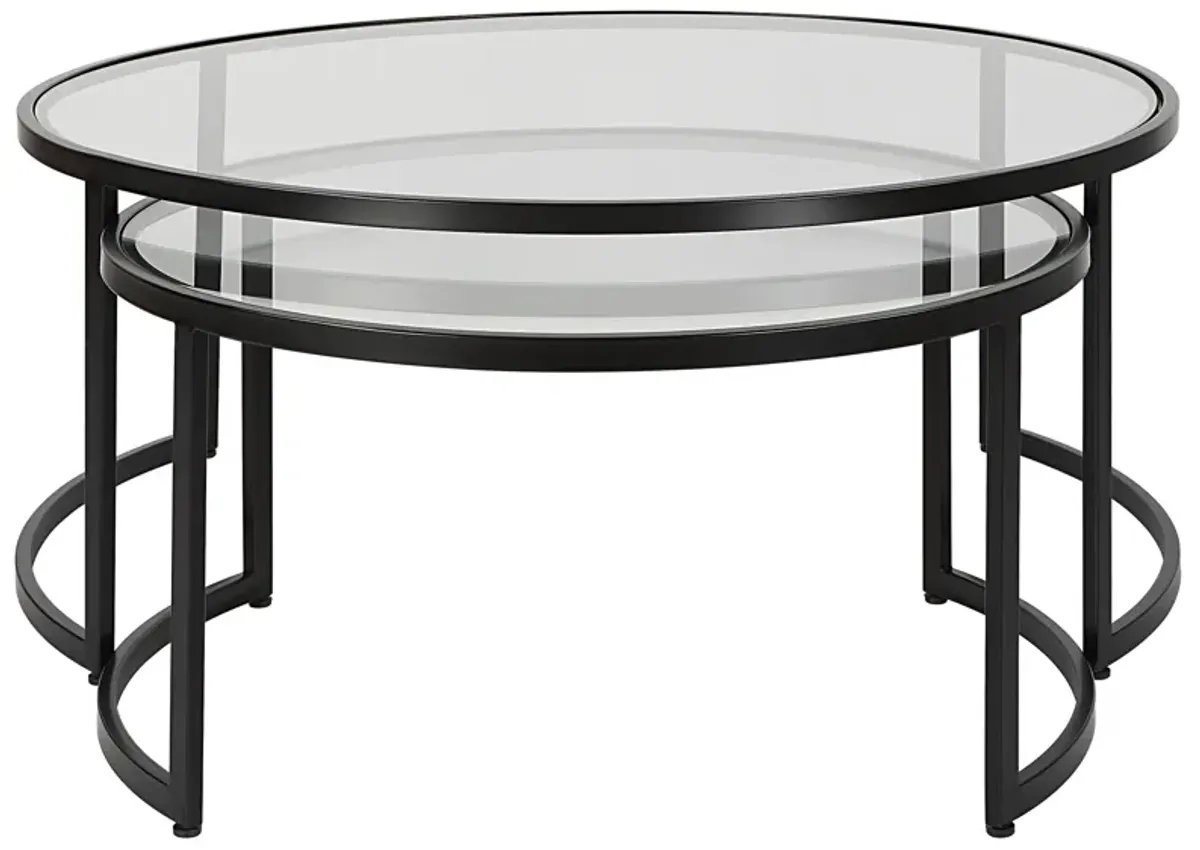 Rhea Black Nesting Coffee Tables S/2