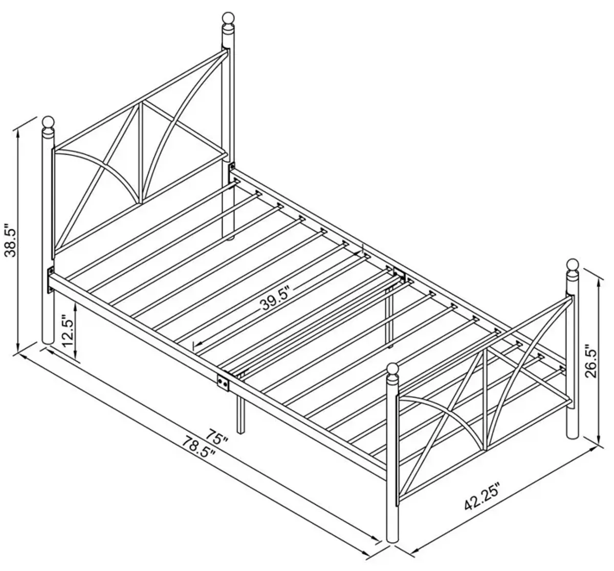 Hart Twin Platform Bed Black