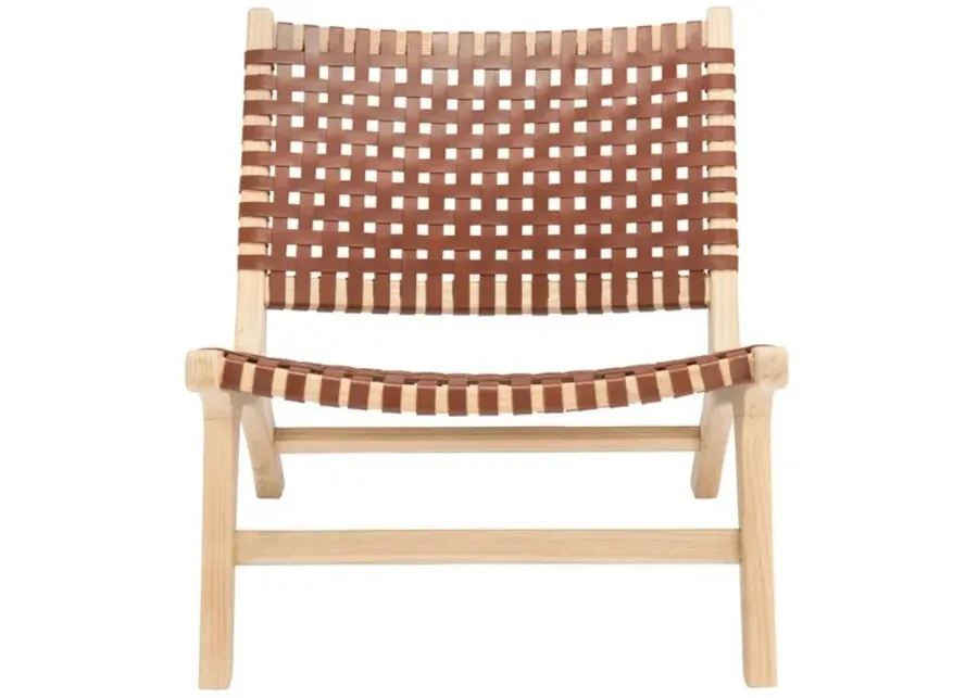 LUNA LEATHER WOVEN ACCENT CHAIR