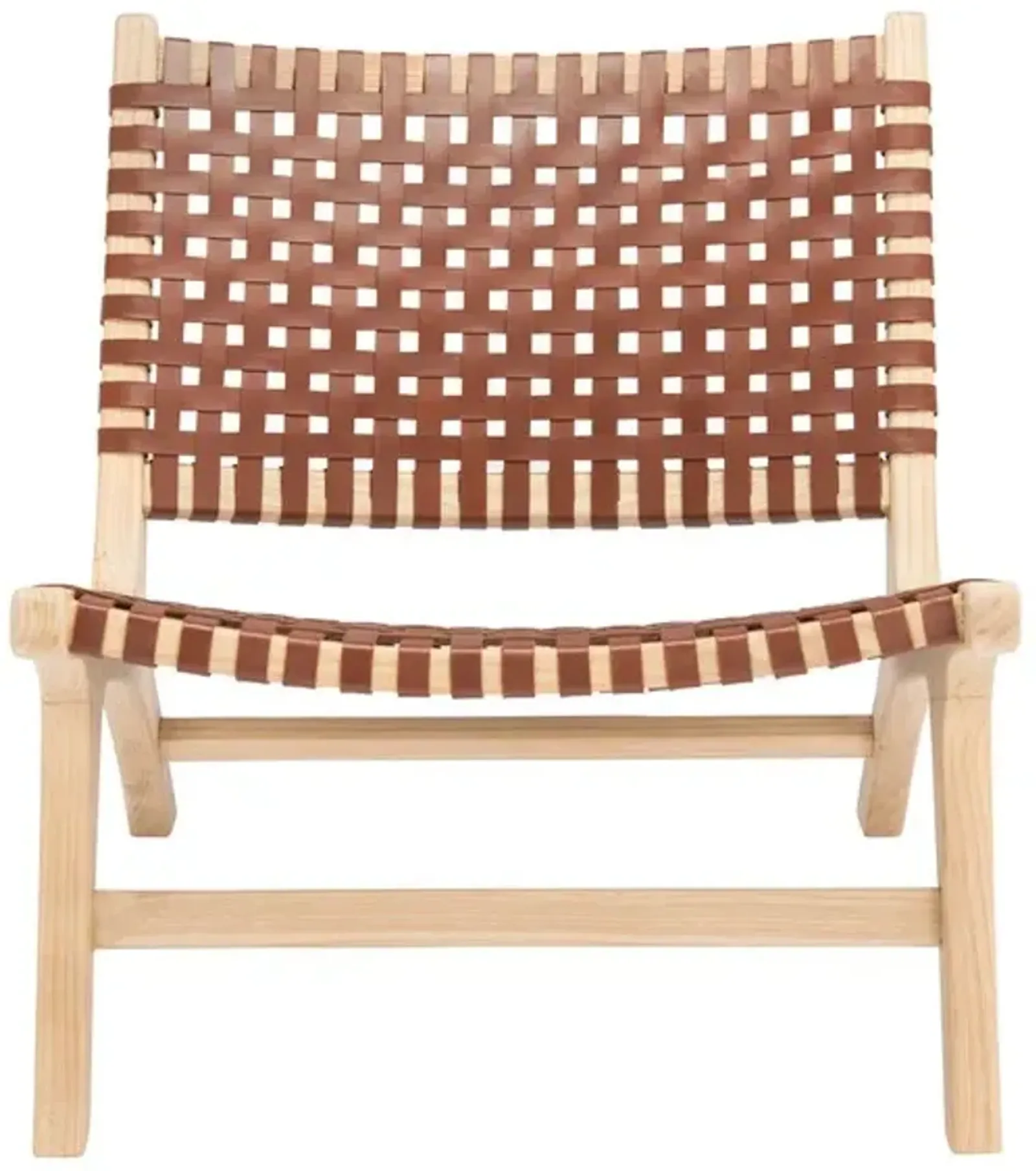 LUNA LEATHER WOVEN ACCENT CHAIR