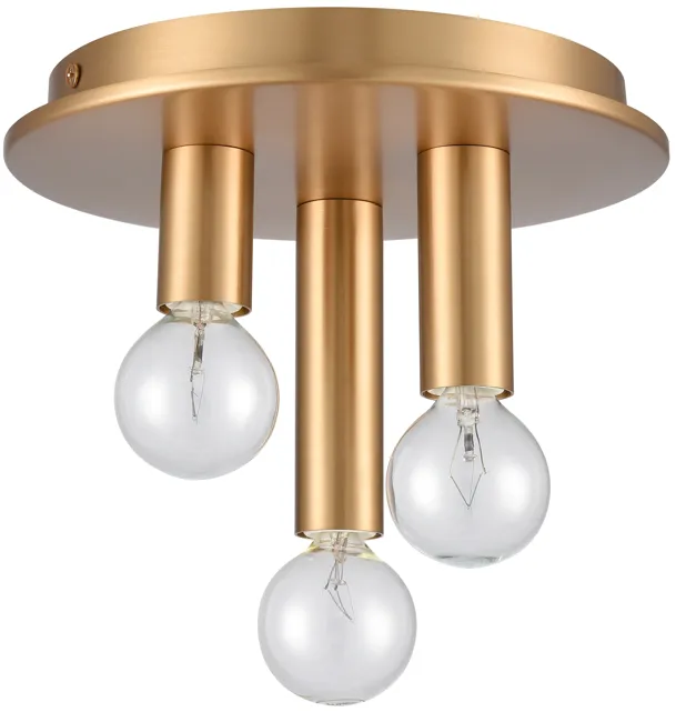 Pepper 8'' Wide 3-Light Flush Mount - Brushed Gold