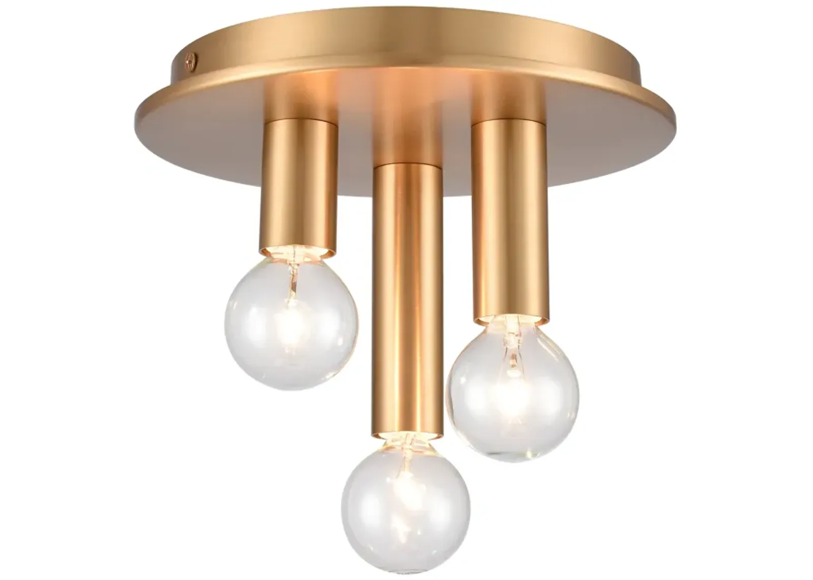 Pepper 8'' Wide 3-Light Flush Mount - Brushed Gold