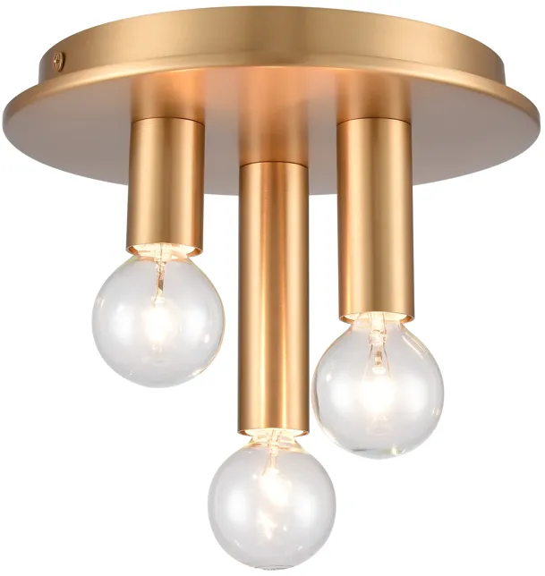 Pepper 8'' Wide 3-Light Flush Mount - Brushed Gold