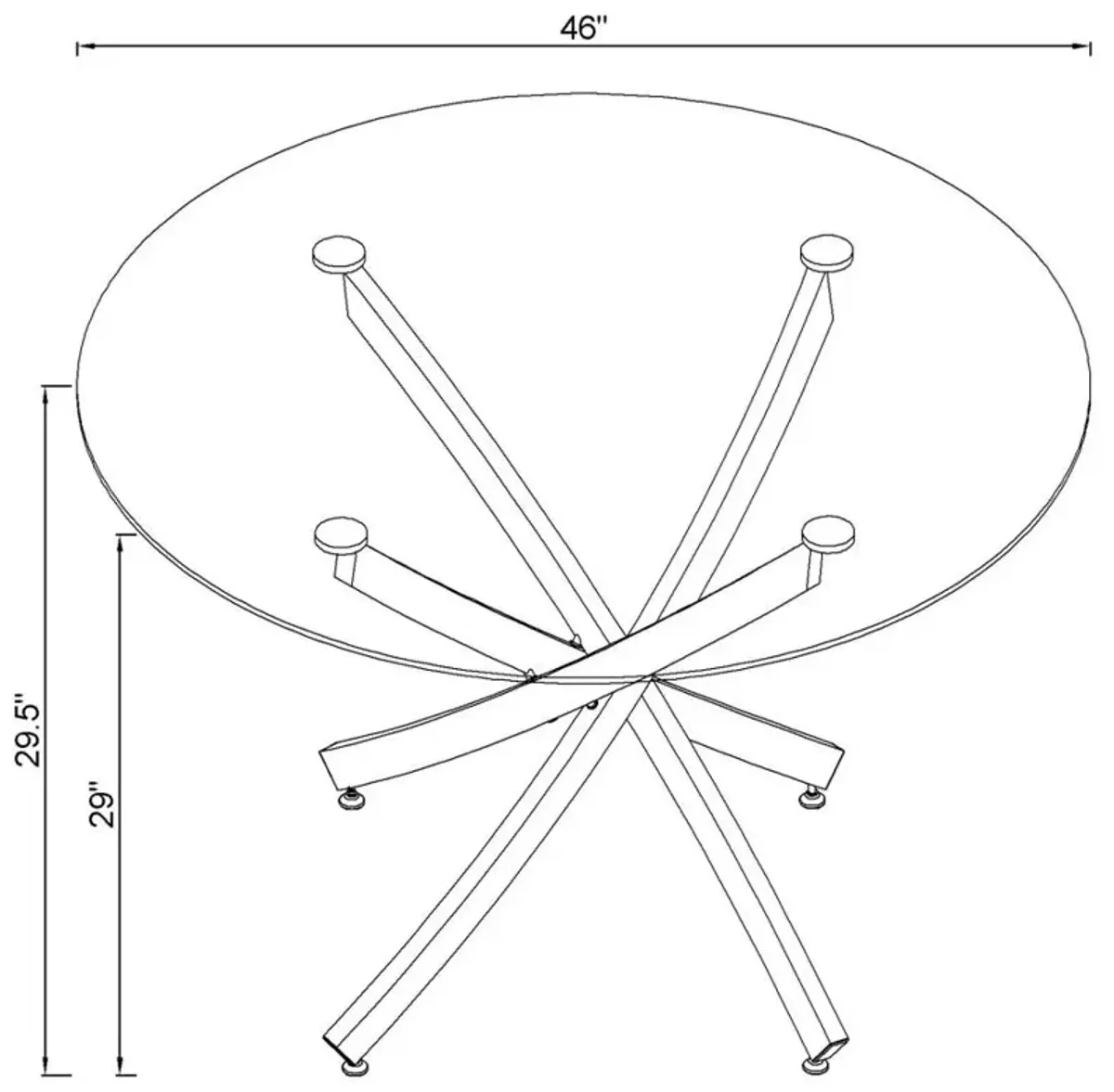 Beckham Round Dining Table Chrome and Clear