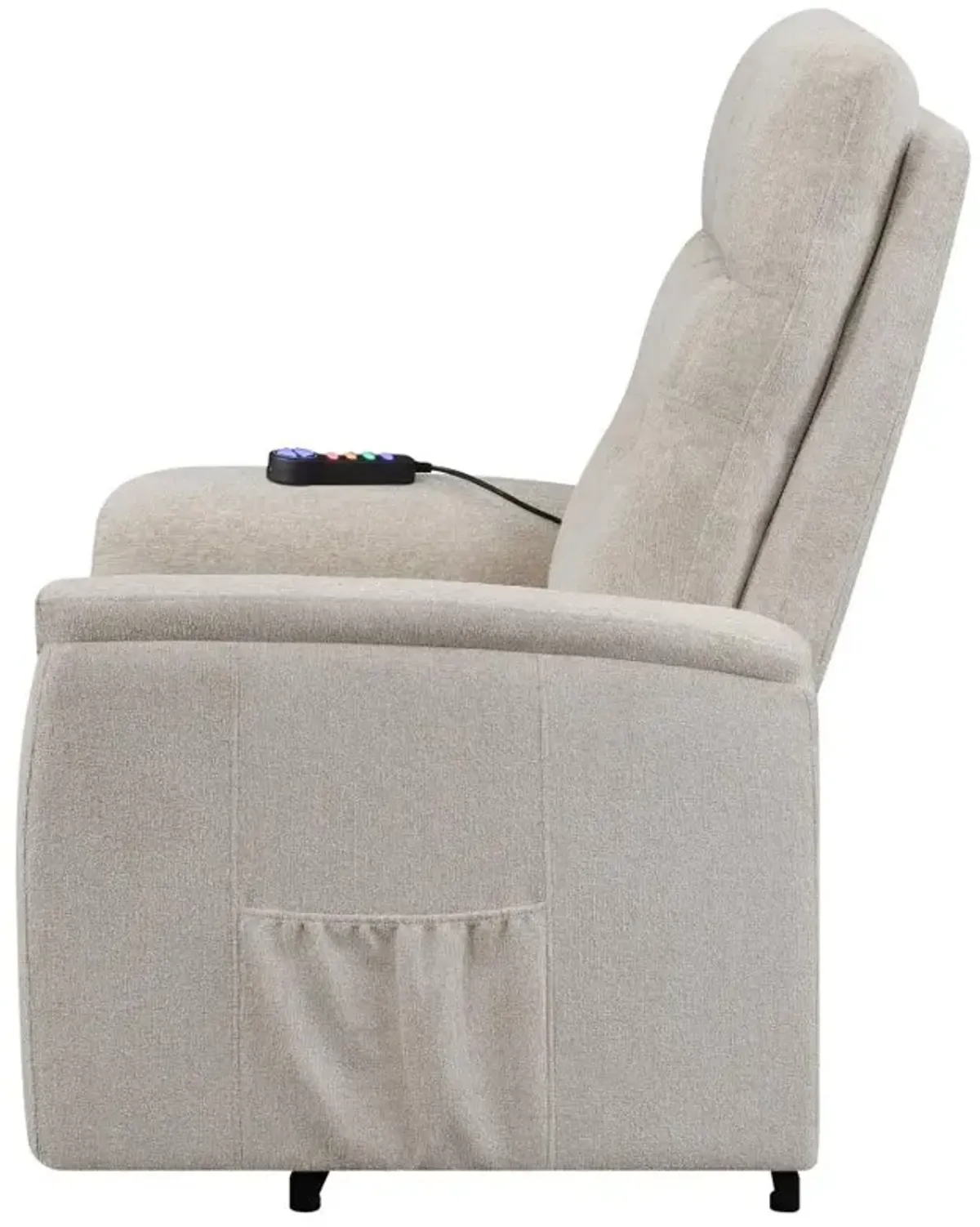 Henrietta Power Lift Recliner with Storage Pocket Beige