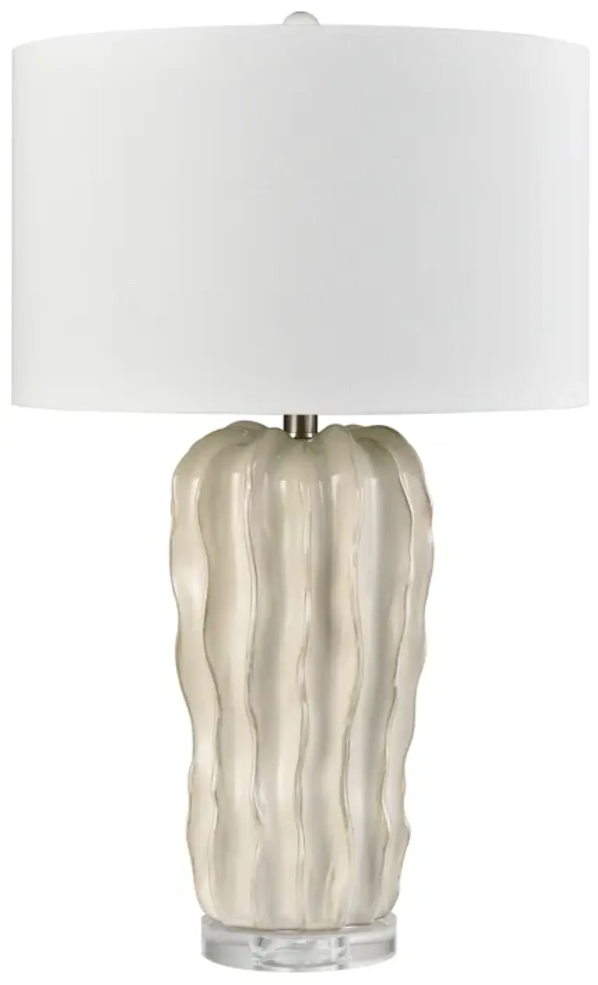 Genesee 27.5'' High 1-Light Table Lamp - White Glazed - Includes LED Bulb