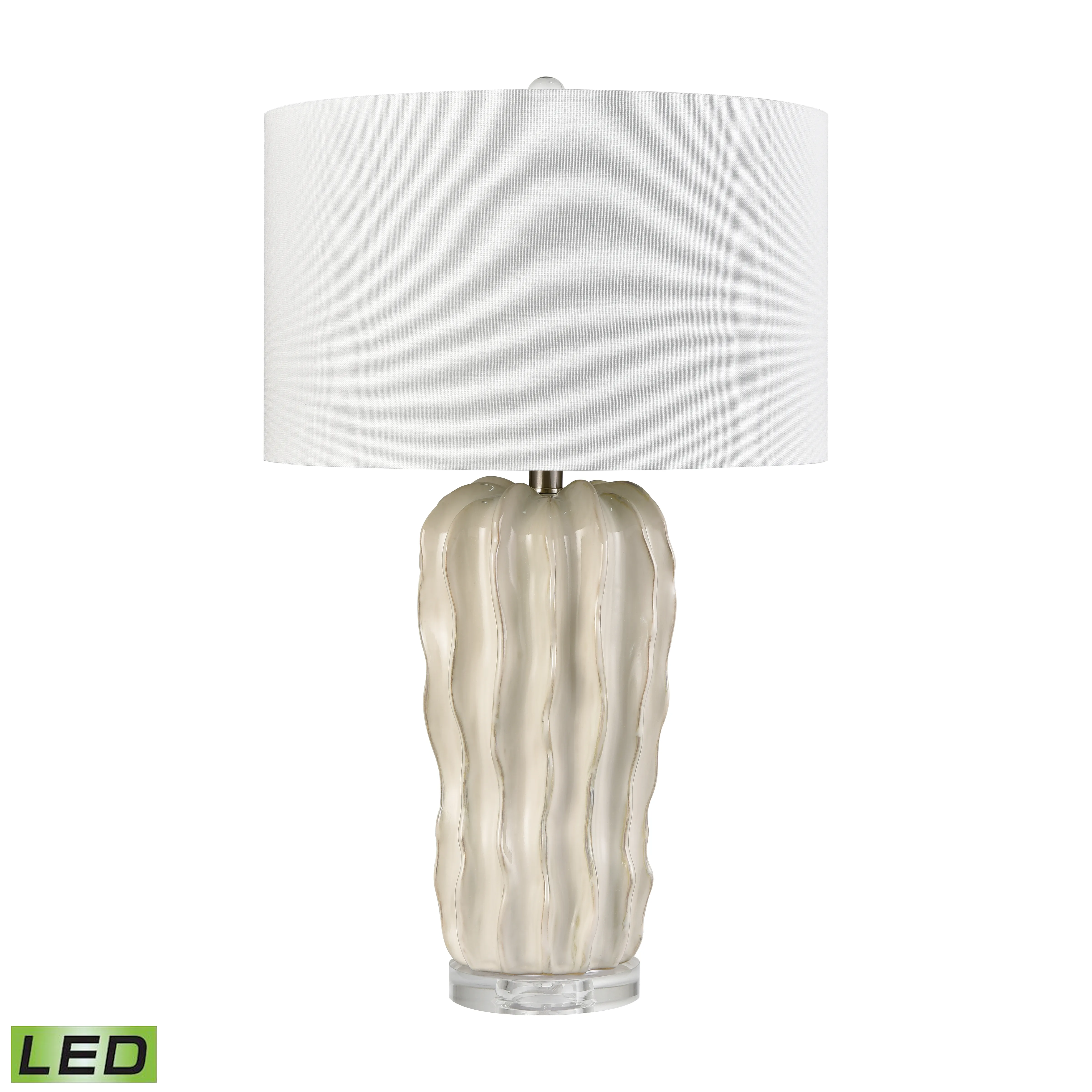 Genesee 27.5'' High 1-Light Table Lamp - White Glazed - Includes LED Bulb