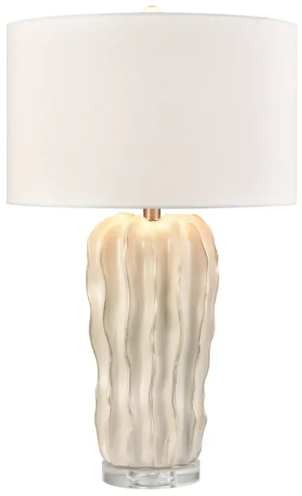 Genesee 27.5'' High 1-Light Table Lamp - White Glazed - Includes LED Bulb