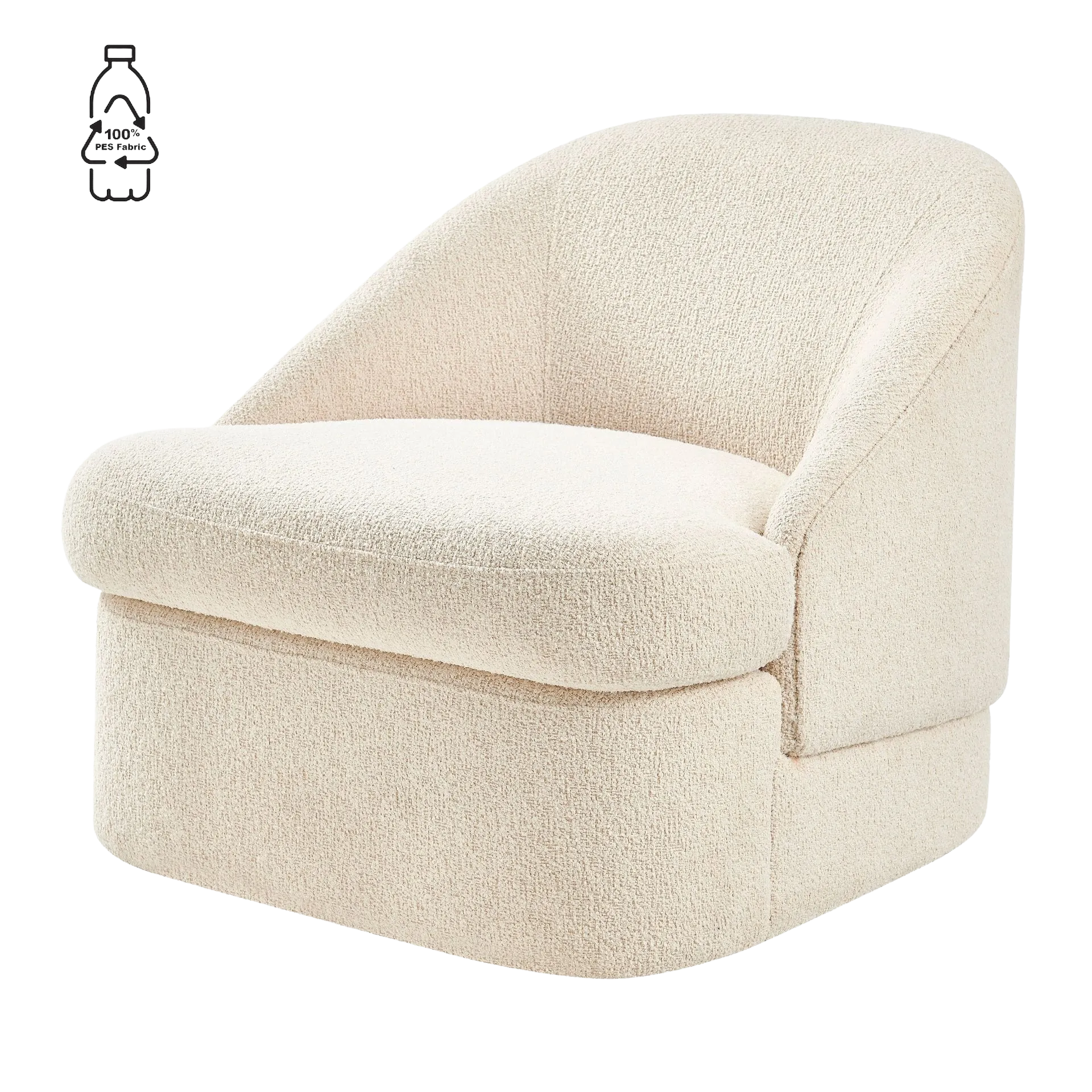 Hurley Fabric Swivel Accent Chair, Palladian Beige 