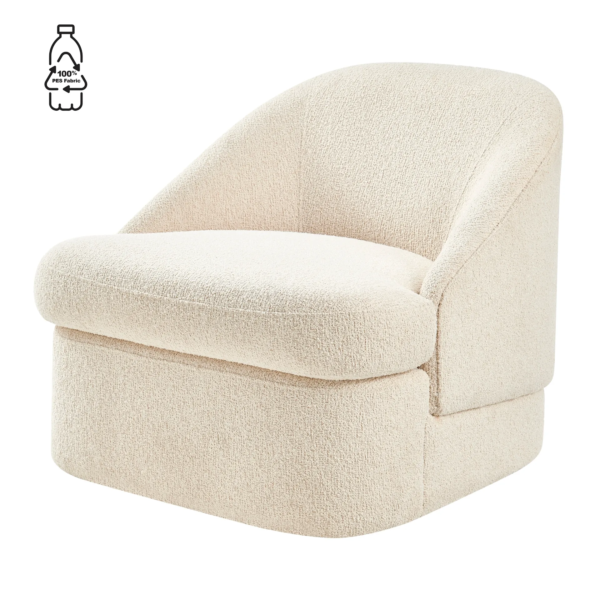 Hurley Fabric Swivel Accent Chair, Palladian Beige 