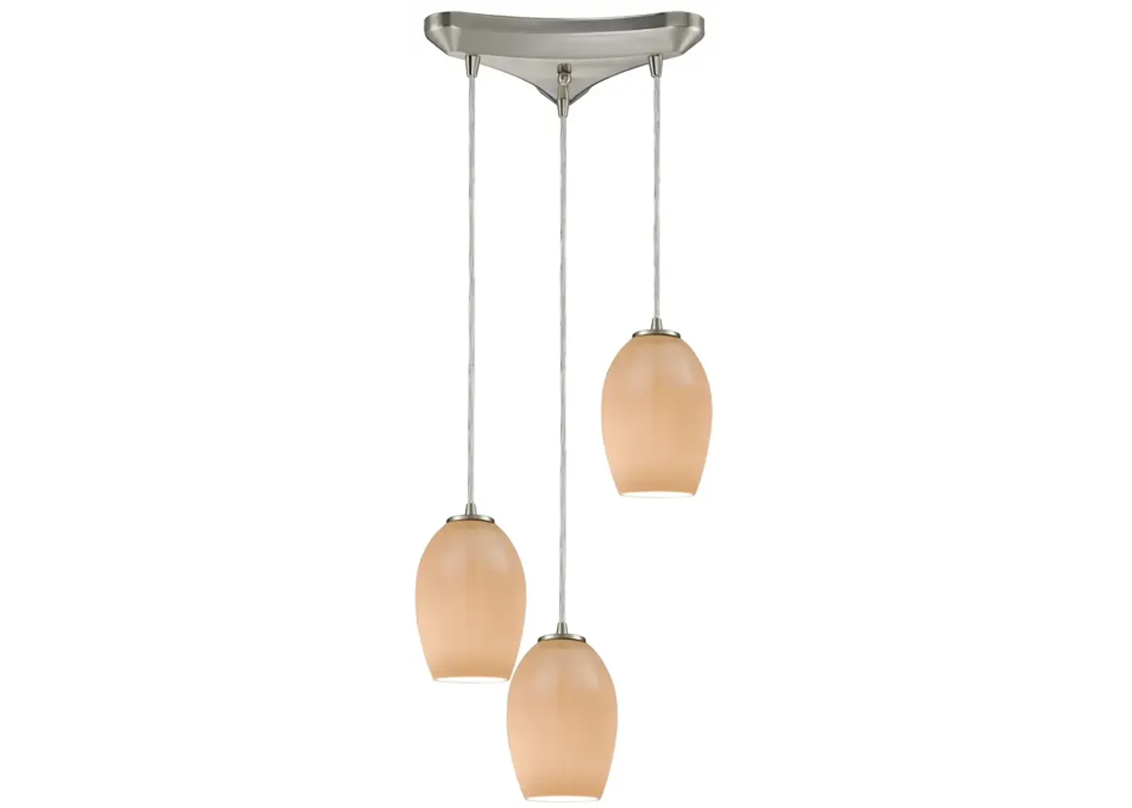 Villiska 12" Wide 3-Light Mini Pendant - Satin Nickel