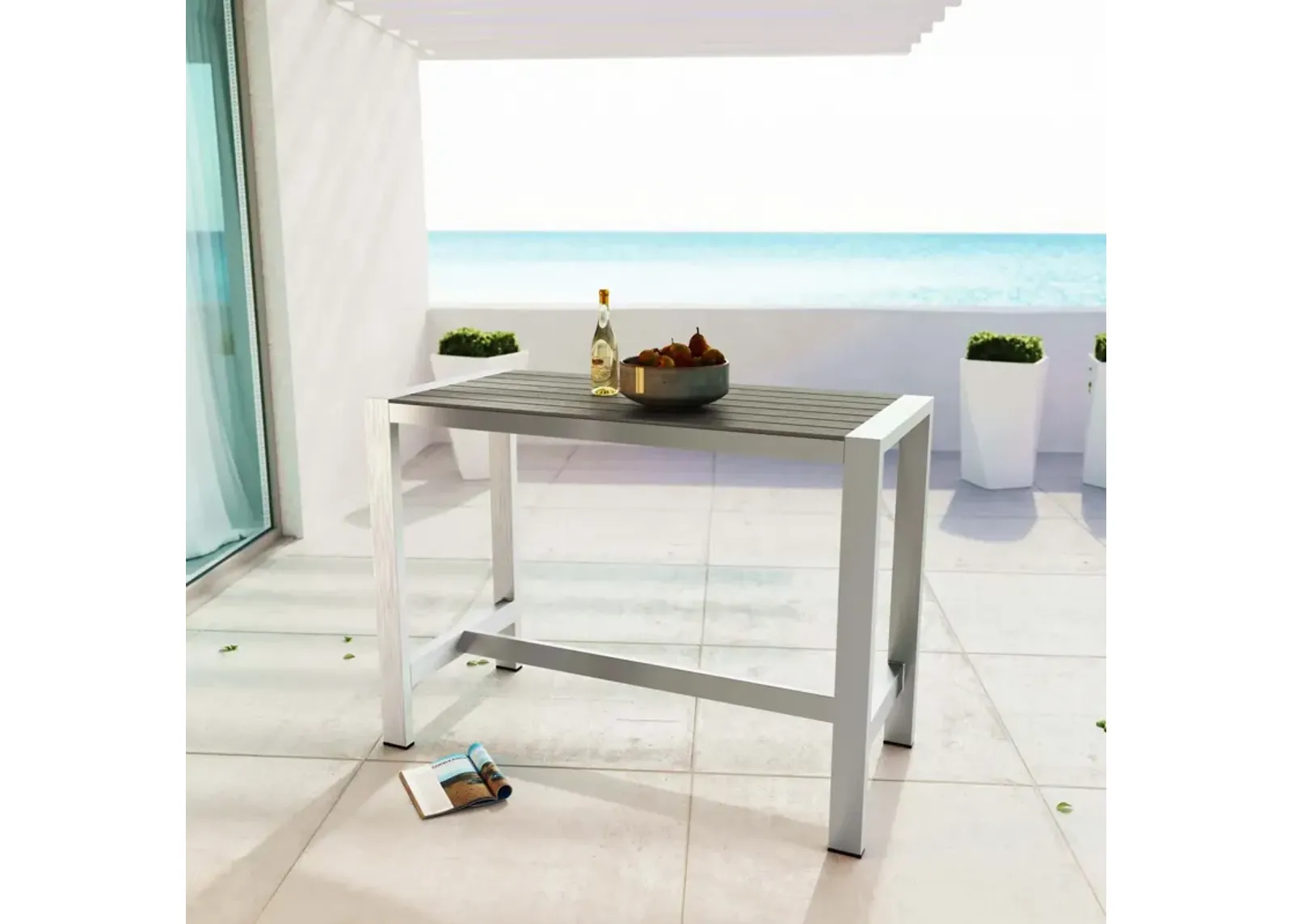 Shore Outdoor Patio Rectangle Bar Table