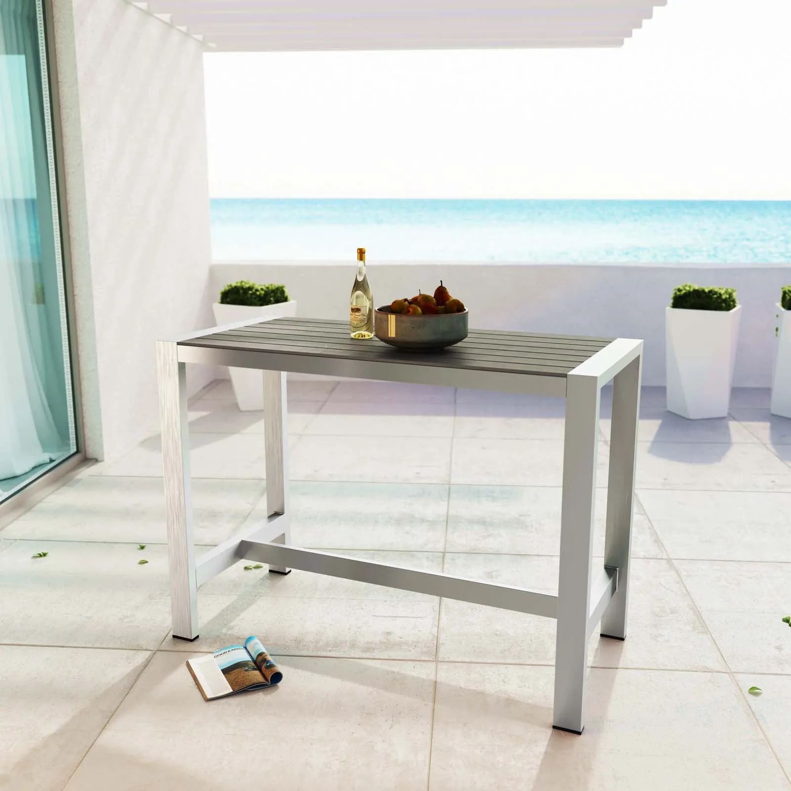 Shore Outdoor Patio Rectangle Bar Table