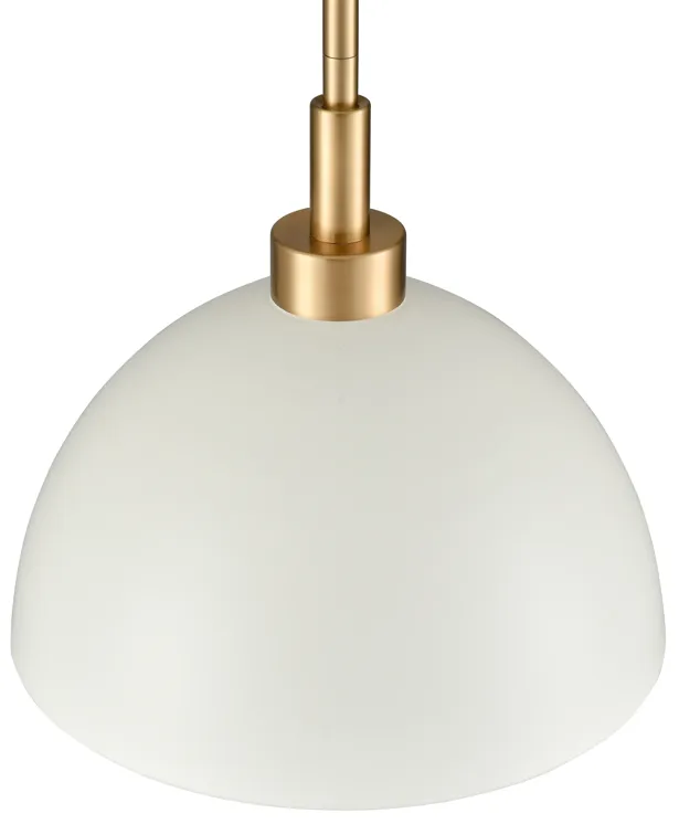 Pelham 10'' Wide 2-Light Pendant - Satin Brass with Matte White