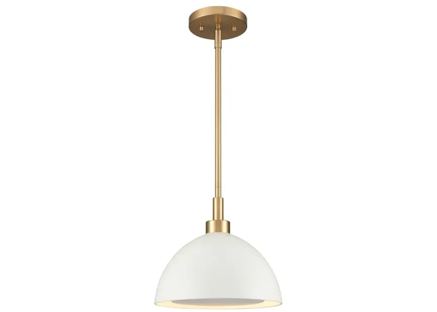 Pelham 10'' Wide 2-Light Pendant - Satin Brass with Matte White