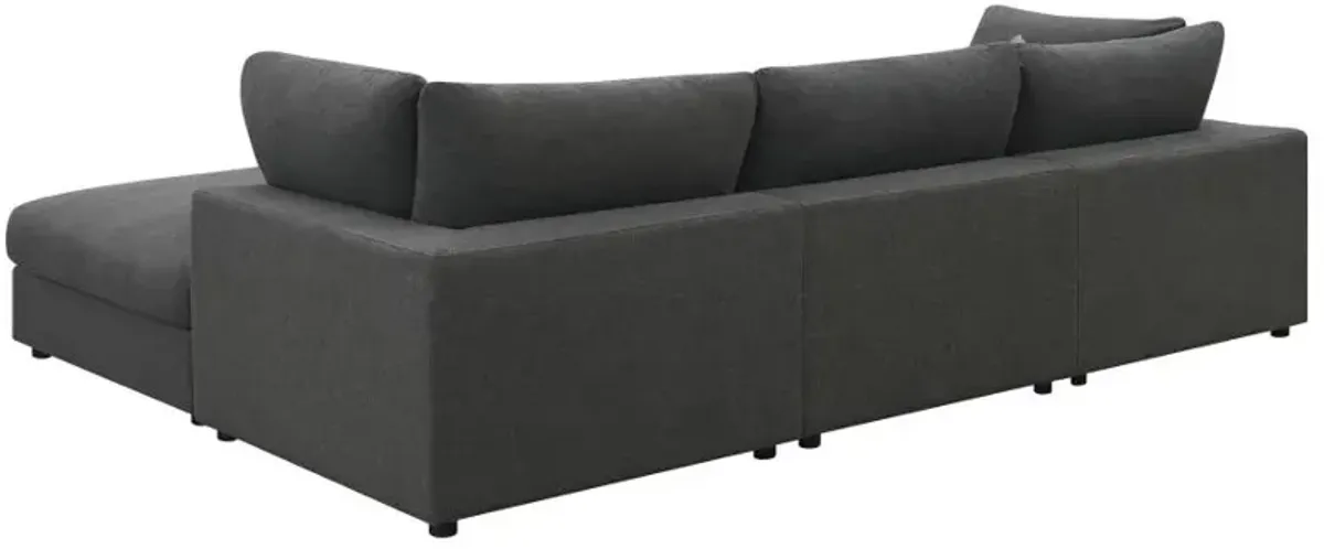 Serene 4-piece Upholstered Modular Sectional Charcoal