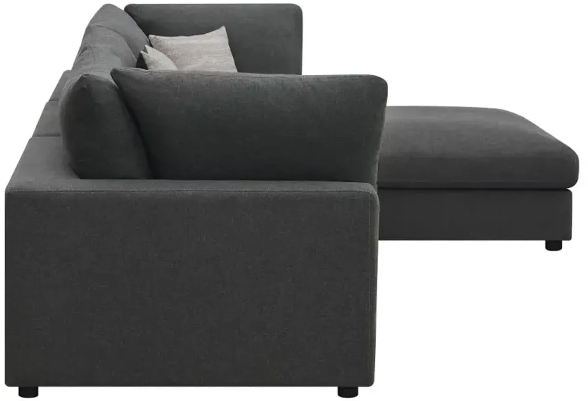 Serene 4-piece Upholstered Modular Sectional Charcoal