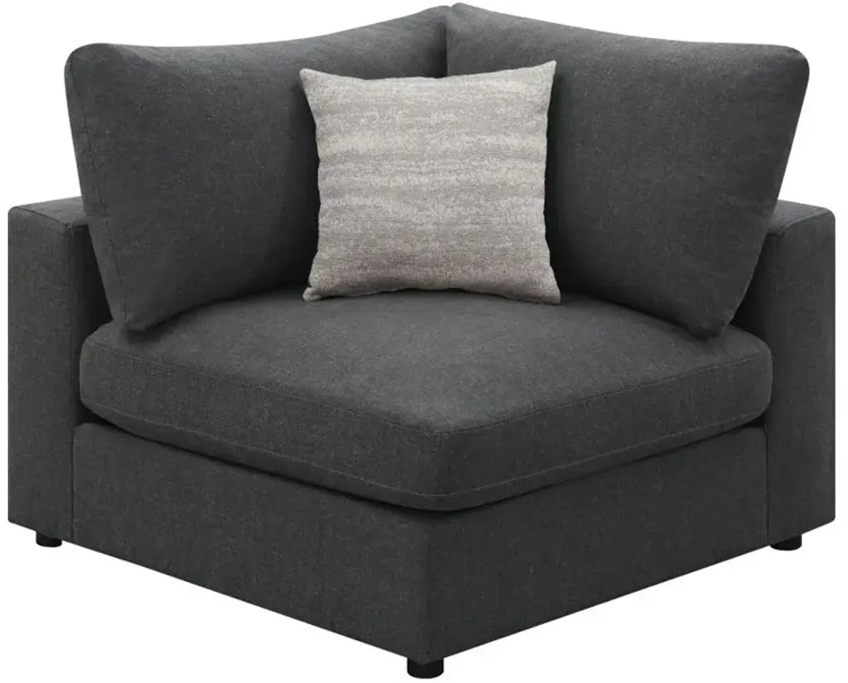 Serene 4-piece Upholstered Modular Sectional Charcoal