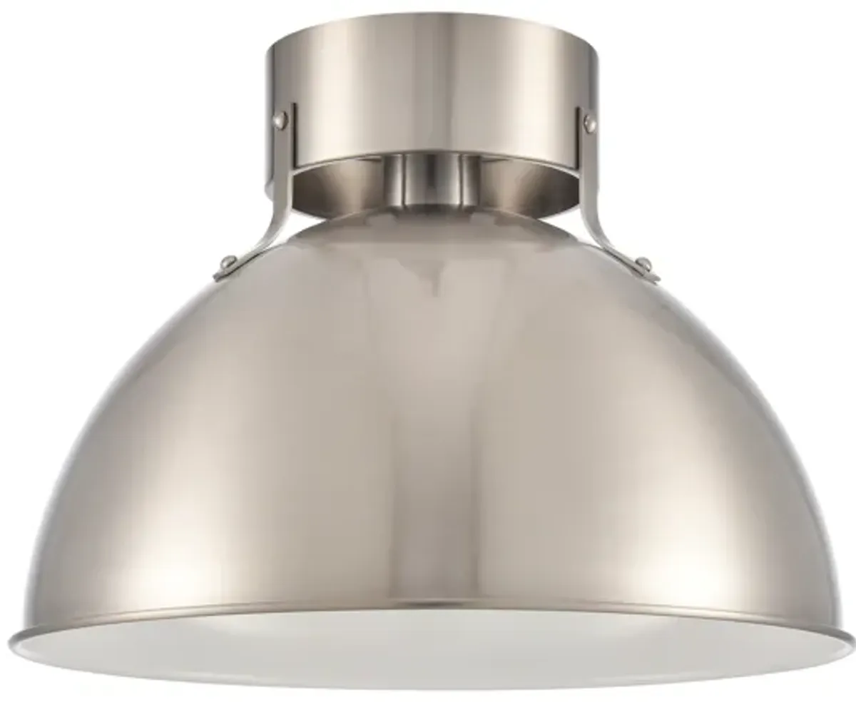 Zayne 12'' Wide 1-Light Semi Flush - Brushed Nickel