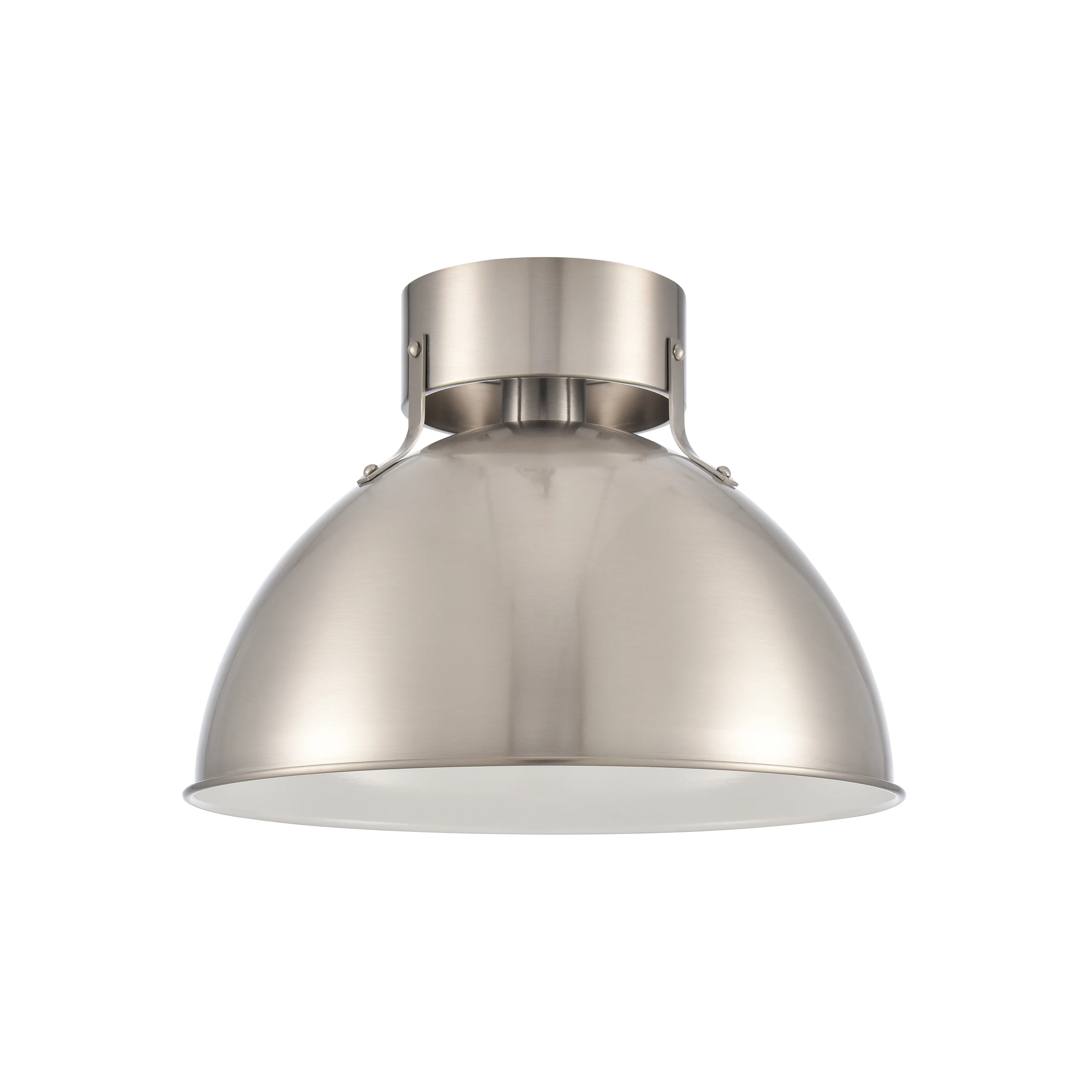 Zayne 12'' Wide 1-Light Semi Flush - Brushed Nickel