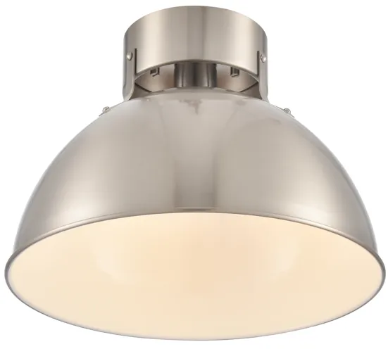 Zayne 12'' Wide 1-Light Semi Flush - Brushed Nickel