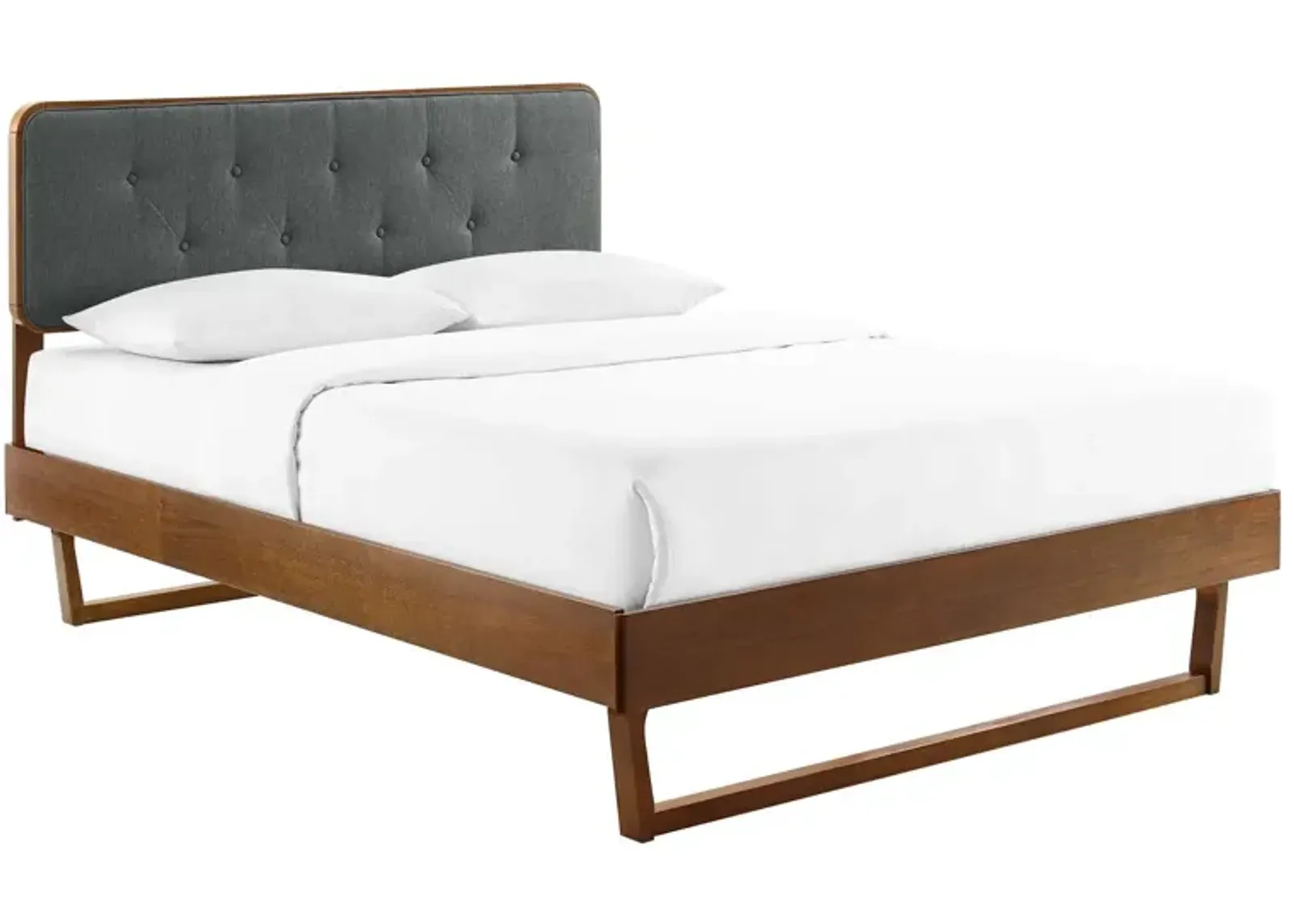 Bridgette Twin Wood Platform Bed With Angular Frame