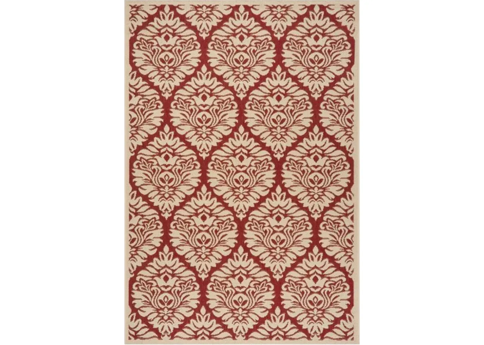 LINDEN 135 Collection LND135Q-4 Red / Creme 4' X 6'