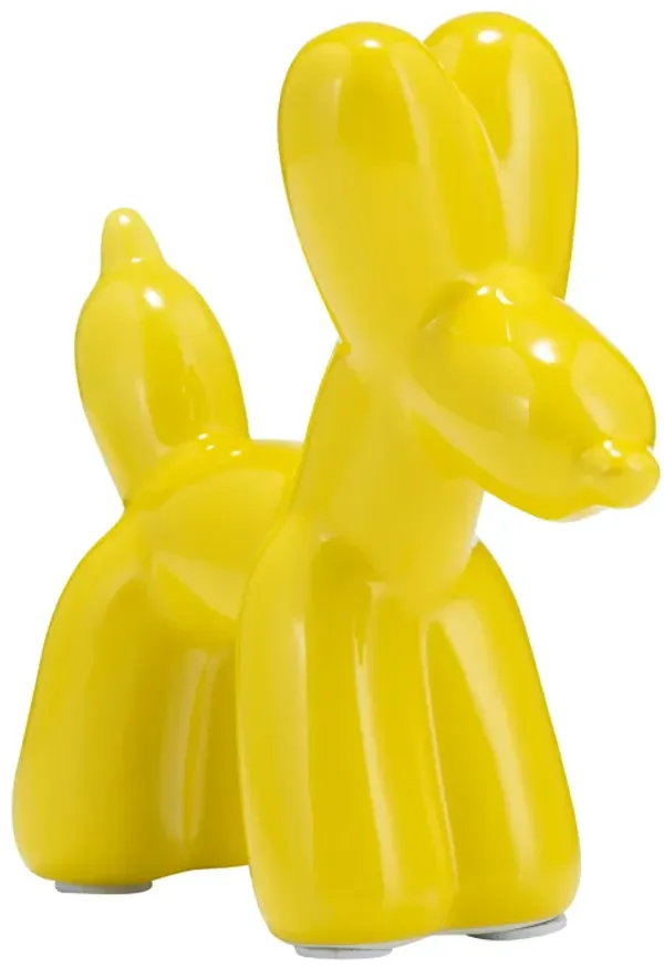 7"l Balloon Dog Animal, Yellow