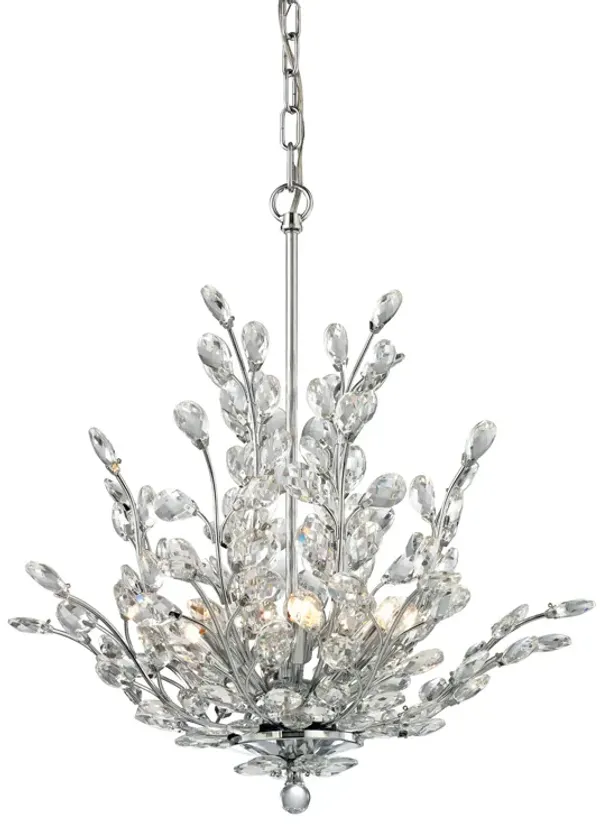 Crystique 20" Wide 6-Light Chandelier - Polished Chrome