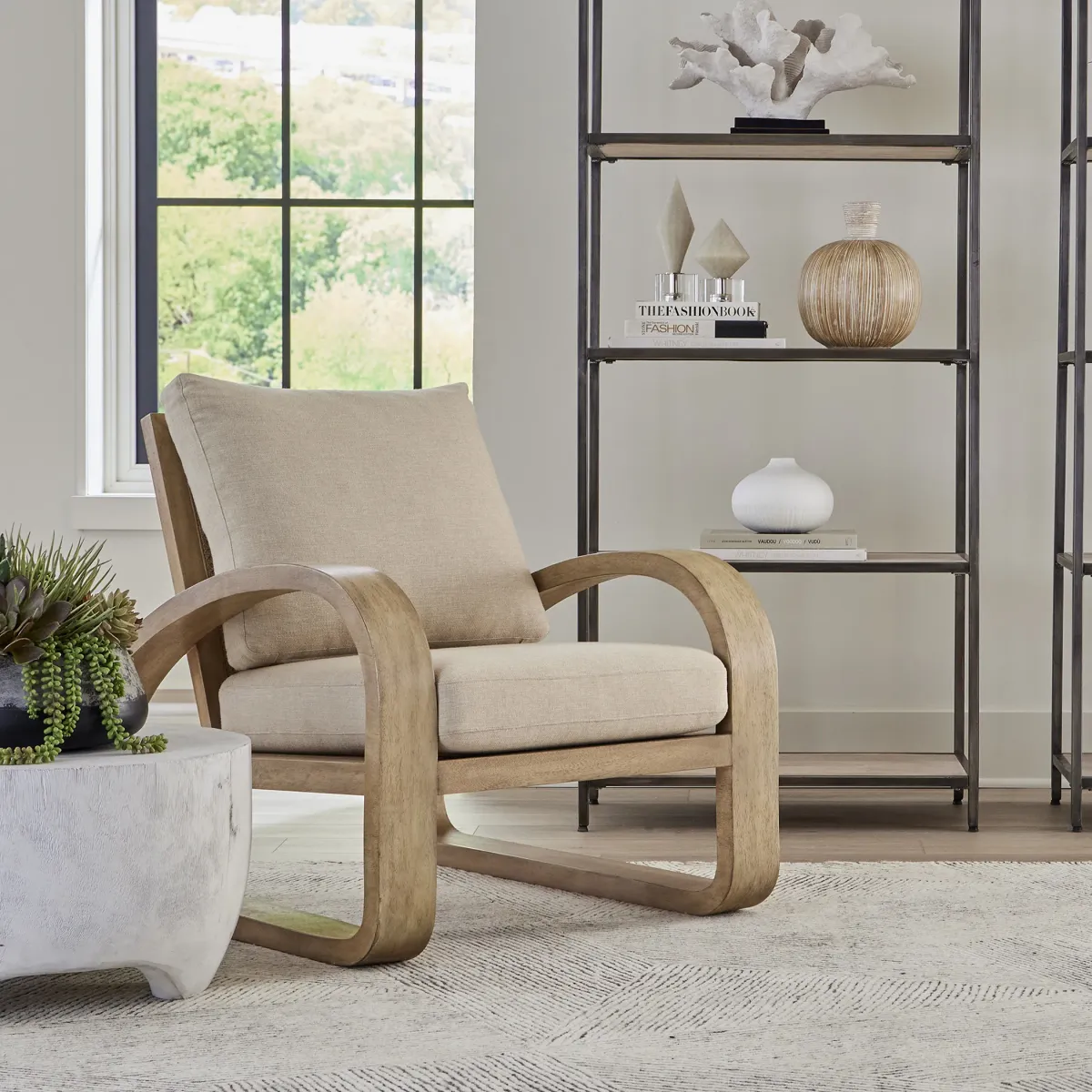 Barbora Wooden Accent Chair