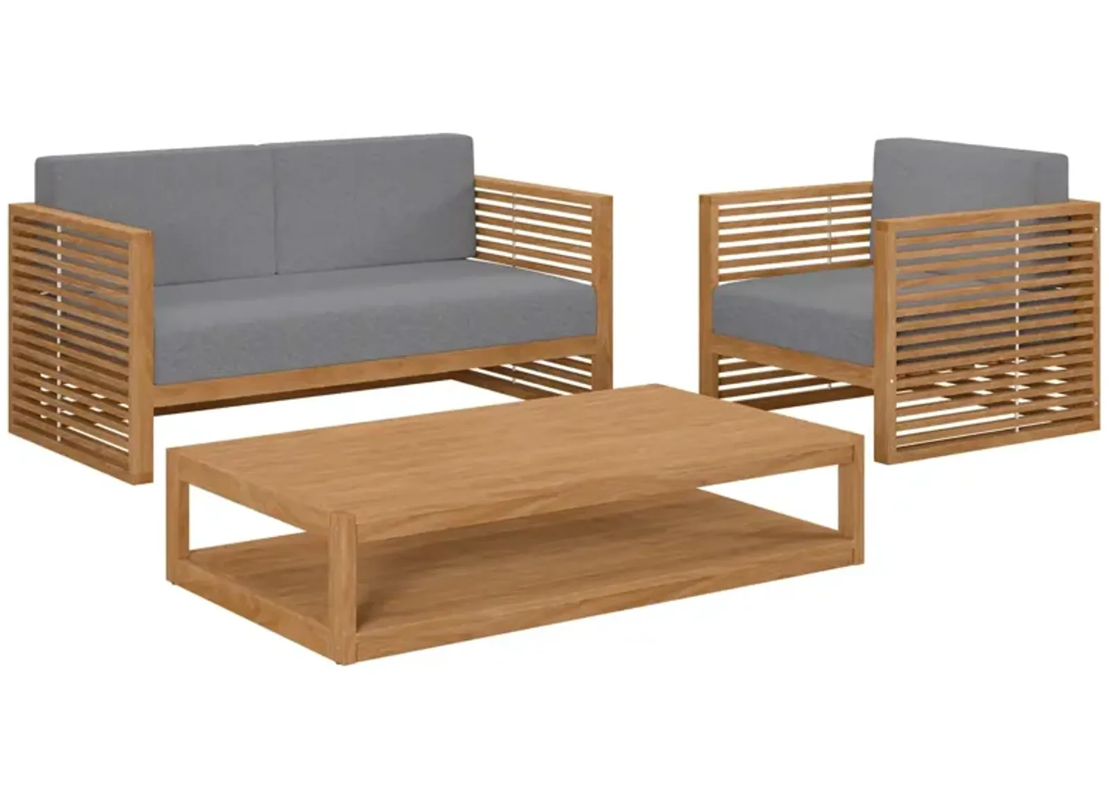 Carlsbad 3-Piece Teak Wood Outdoor Patio Set