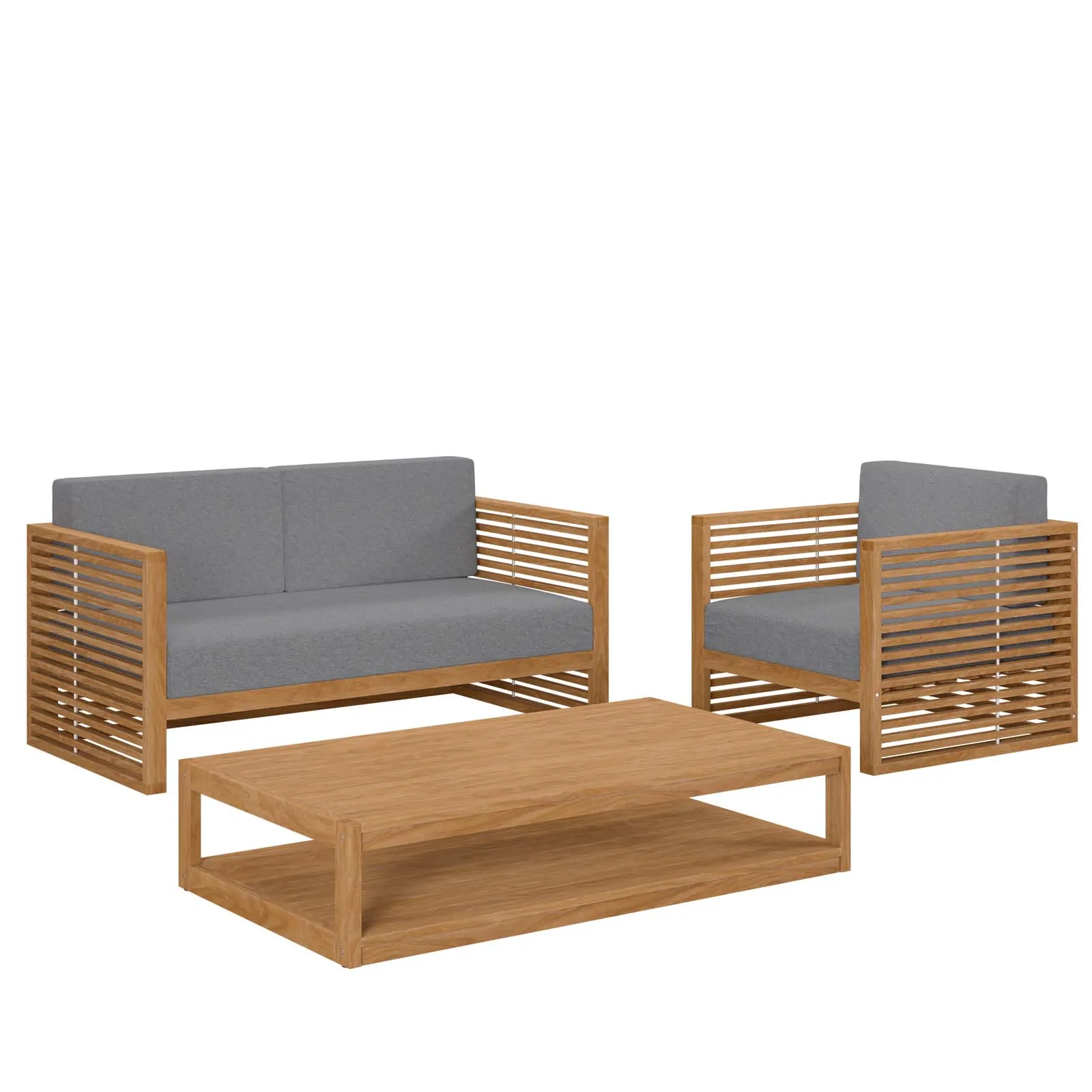 Carlsbad 3-Piece Teak Wood Outdoor Patio Set